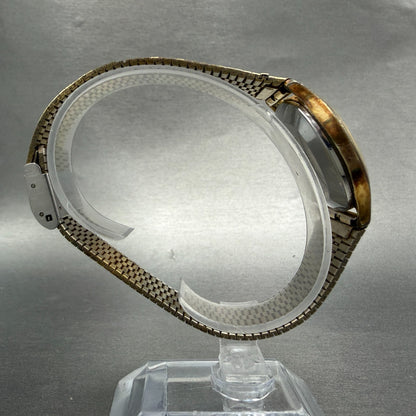 Rado Custom Watch Men 34mm Gold Dial Gold Tone Oval 713.5055.2 New Battery8