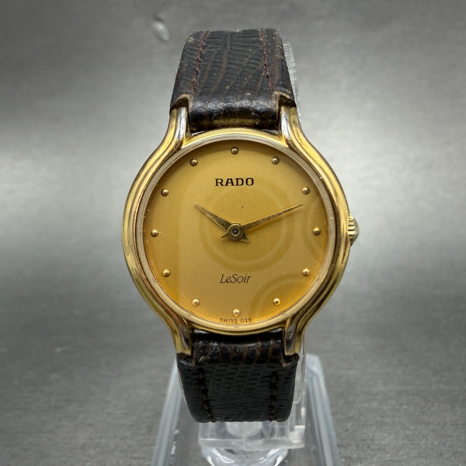 Rado LeSoir Watch Women 23mm Champagne Dial Gold Tone 204.3648.2 New Battery0