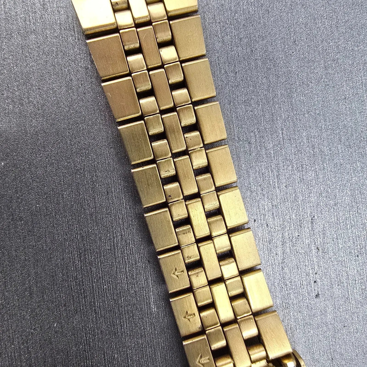 Seiko President Bracelet Stainless Steel Gold Tone Tri Folding Clasp VTG8