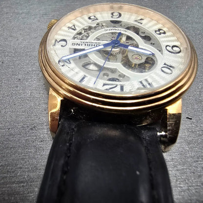 Stührling Automatic Skeleton Watch Men 44mm White Dial Rose Gold ST-90050 PARTS5