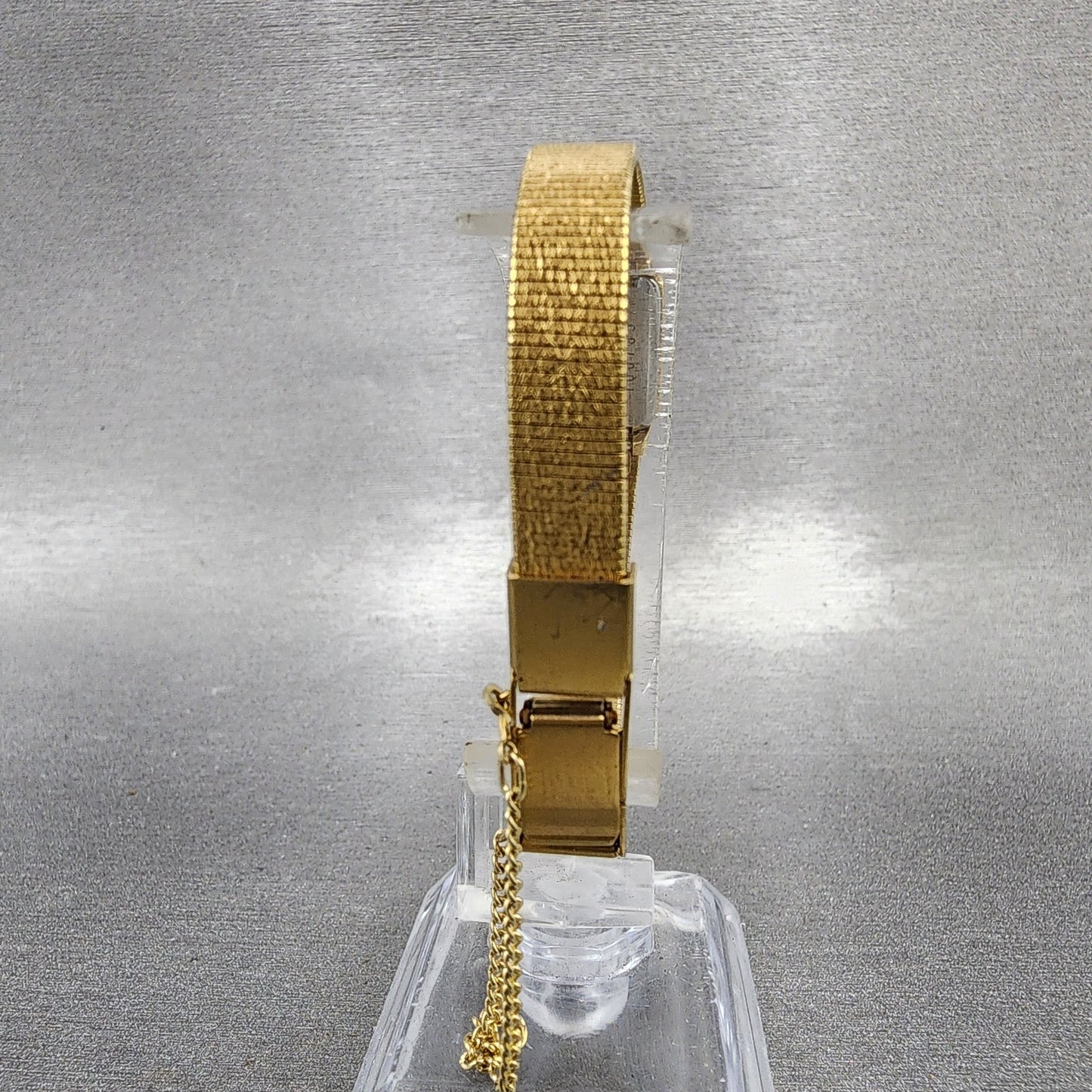 Seiko Tank Watch Women 12mm Champagne Dial Gold Tone 2E206479 New Battery VTG7