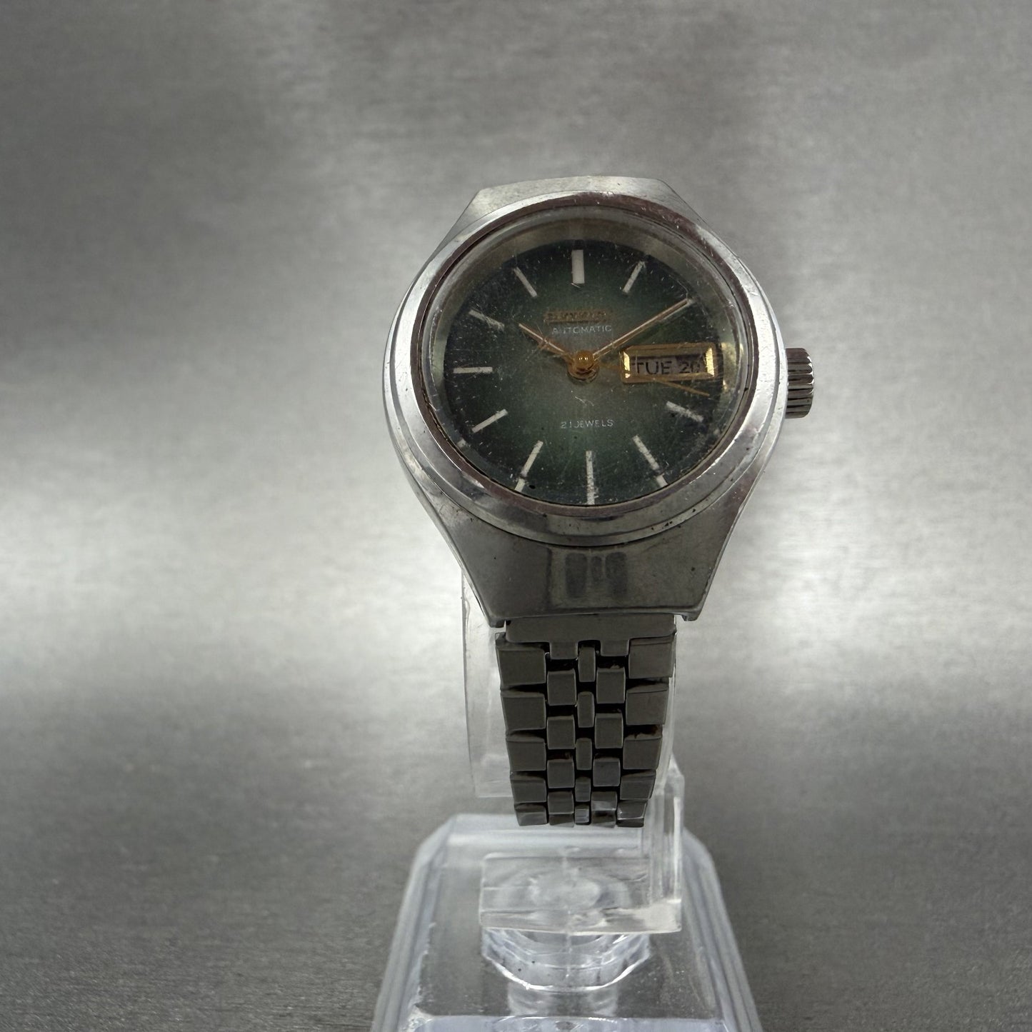 Citizen Automatic Watch Women 26mm Green Dial Steel Daydate Round Runs Vintage5