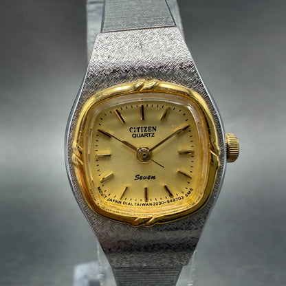 Citizen Seven Watch Women 19mm Gold Dial Two Tone 2030-944879 New Battery0
