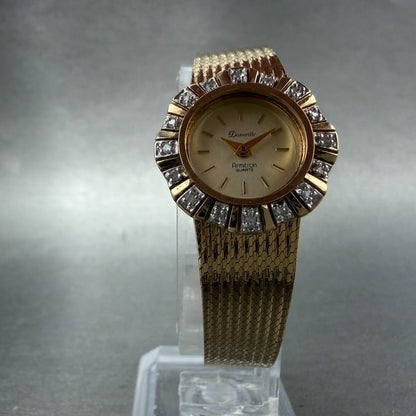 Bulova Armitron Deauville Watch Women 23mm Champagne Dial Gold Tone READ! NewBat5