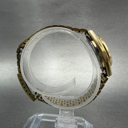 Seiko Watch Women 24mm Gold Dial Gold Tone Date Round 3Y02-0010 New Battery8