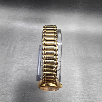 Seiko Watch Women 20mm Gold Dial Gold Tone Round 1N01-0E19 New Battery VTG JP234