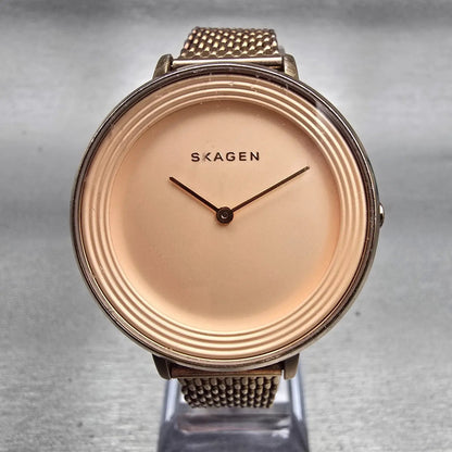 Skagen Ditte Watch Women 36mm Pink Dial Rose Gold Tone Round SKW2334 New Battery0
