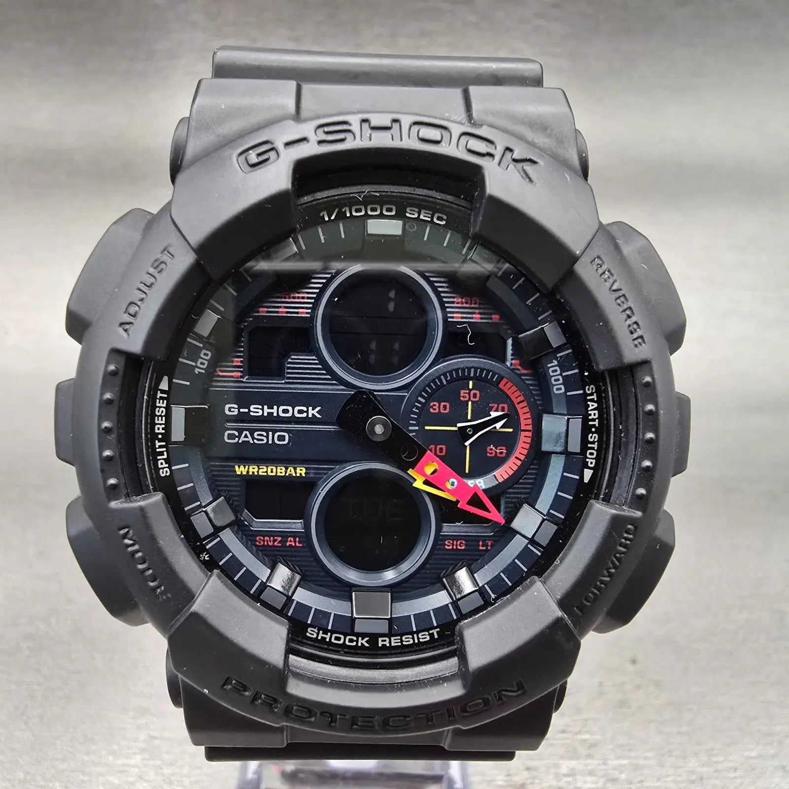 Casio G-Shock GA-140BMC Watch Men 51mm Black Dial Black Chrono Alarm New Battery1