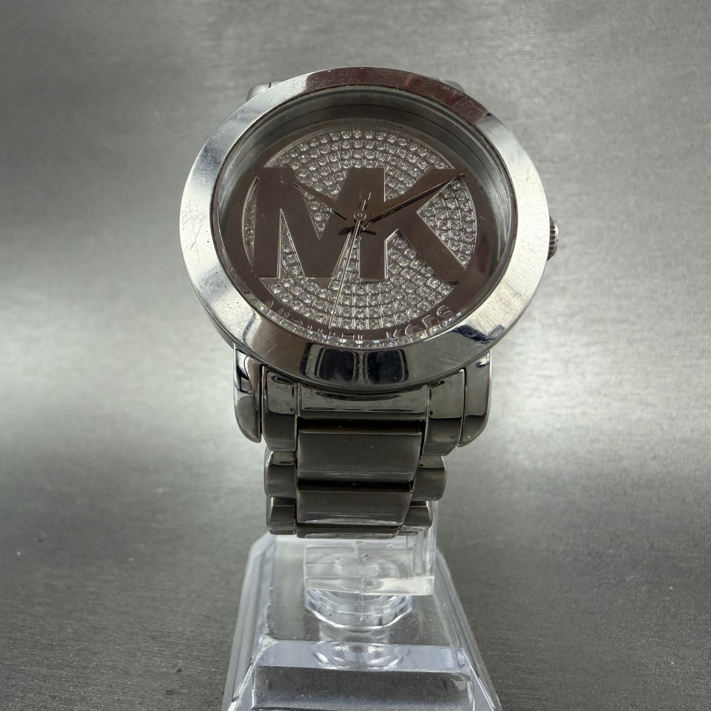 Michael kors Watch Women 38mm Silver Dial Silver Tone Round MK-3375 New battery5