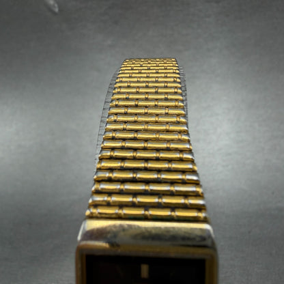 Seiko Tank Watch Women 18mm Black Dial Gold Tone 2Y01-5D1H Rectangle New Battery4