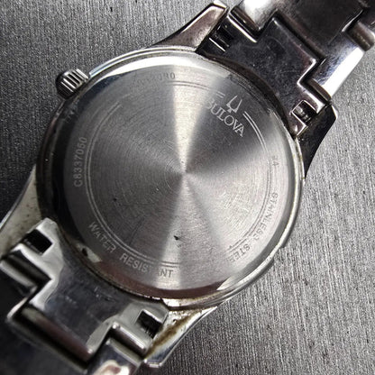 Bulova Watch Women 30mm MOP Dial Silver Tone Gemmed Round 96L116 New Battery F10