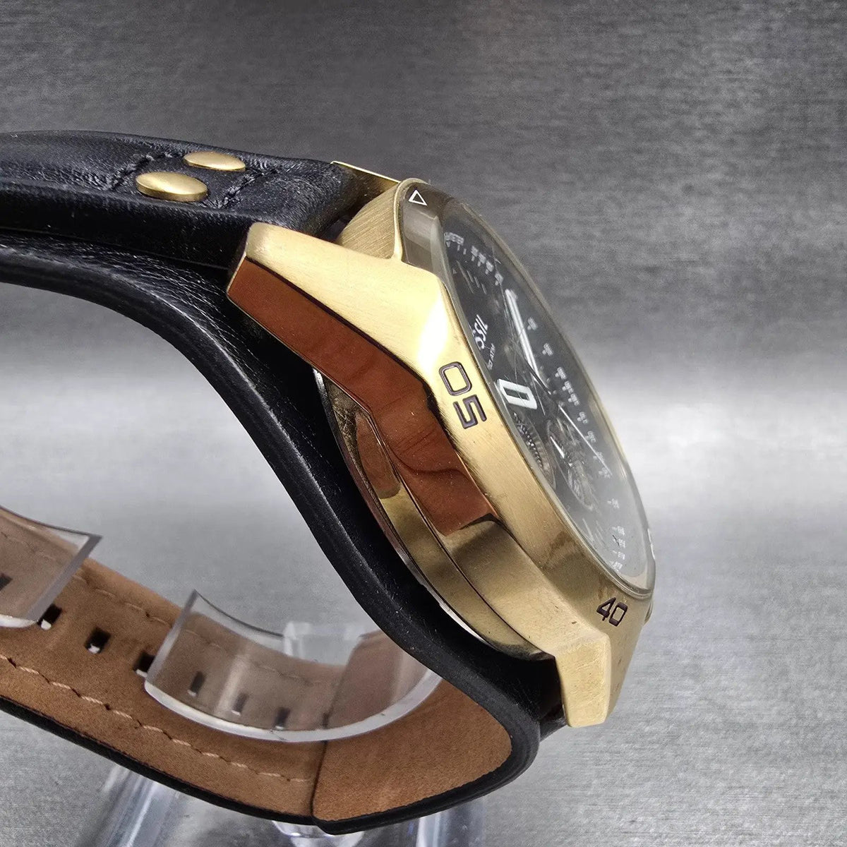 Fossil Coachman Chronograph Watch Men 44mm Black Dial Gold CH2615 New Battery3