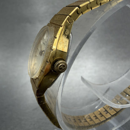 Hamilton Watch Women 16mm White Dial Gold Tone Oval New Battery Vintage2