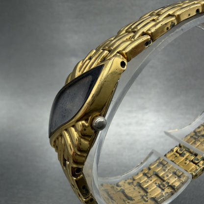 Seiko Watch Women 16mm Black Dial Gold Tone Vintage 4N00-6411 New Battery2