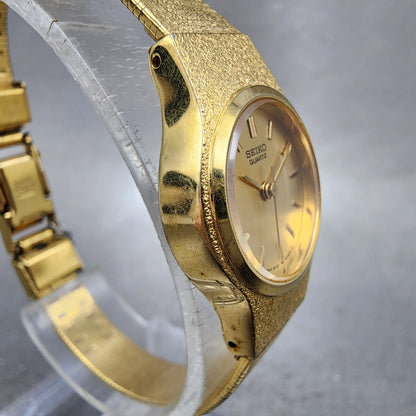 Seiko Watch Women 20mm Champagne Dial Gold Tone Round 8Y210020 New Battery3