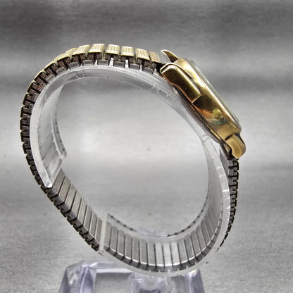 Seiko Alba Watch Women 23mm Ivory Dial Gold Tone Round V802-0020 New Battery VTG8