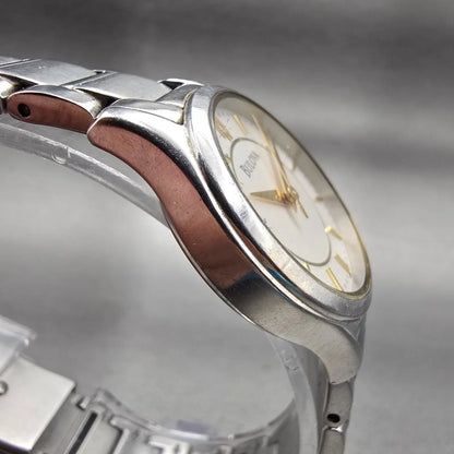 Bulova Watch Women 28mm Silver Dial Silver Tone Round 96L175 New Battery3