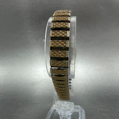 Seiko Watch Women 18mm Champagne Dial Gold Tone Rectangle 1N00-5K29 New Battery57