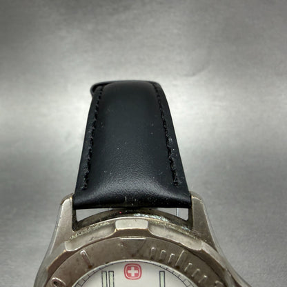 Wenger Swiss Military Dive Watch Men 42mm White Dial Silver Tone Date New Batt4