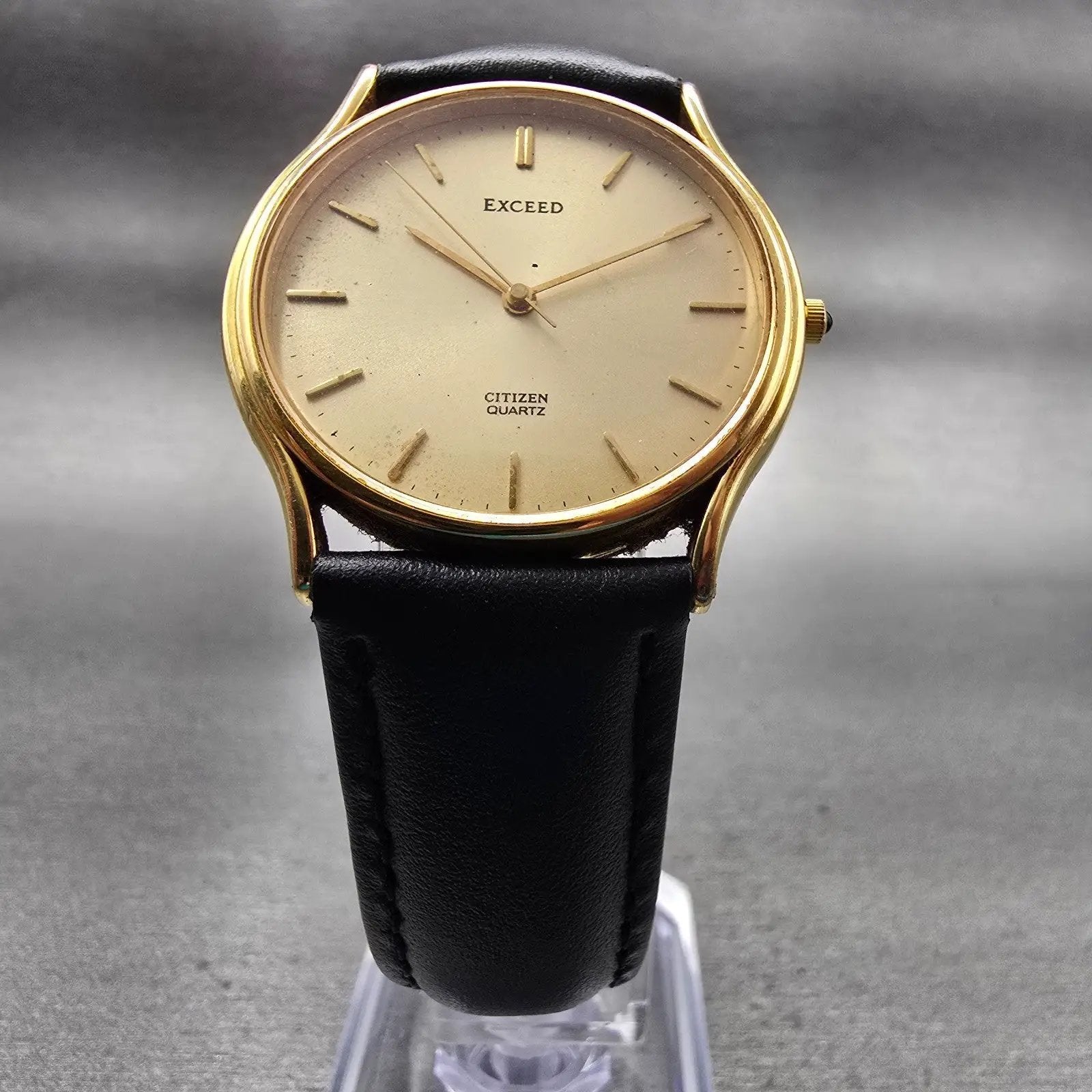 Citizen Exceed Watch Men 32mm Champagne Dial Gold Tone Round 5639-F60854 New Bat5
