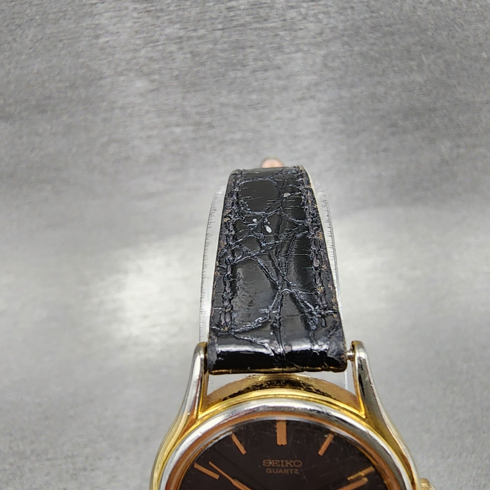 Seiko Watch Women 25mm Black Dial Gold Tone Date Round 7n820100 New Battery4