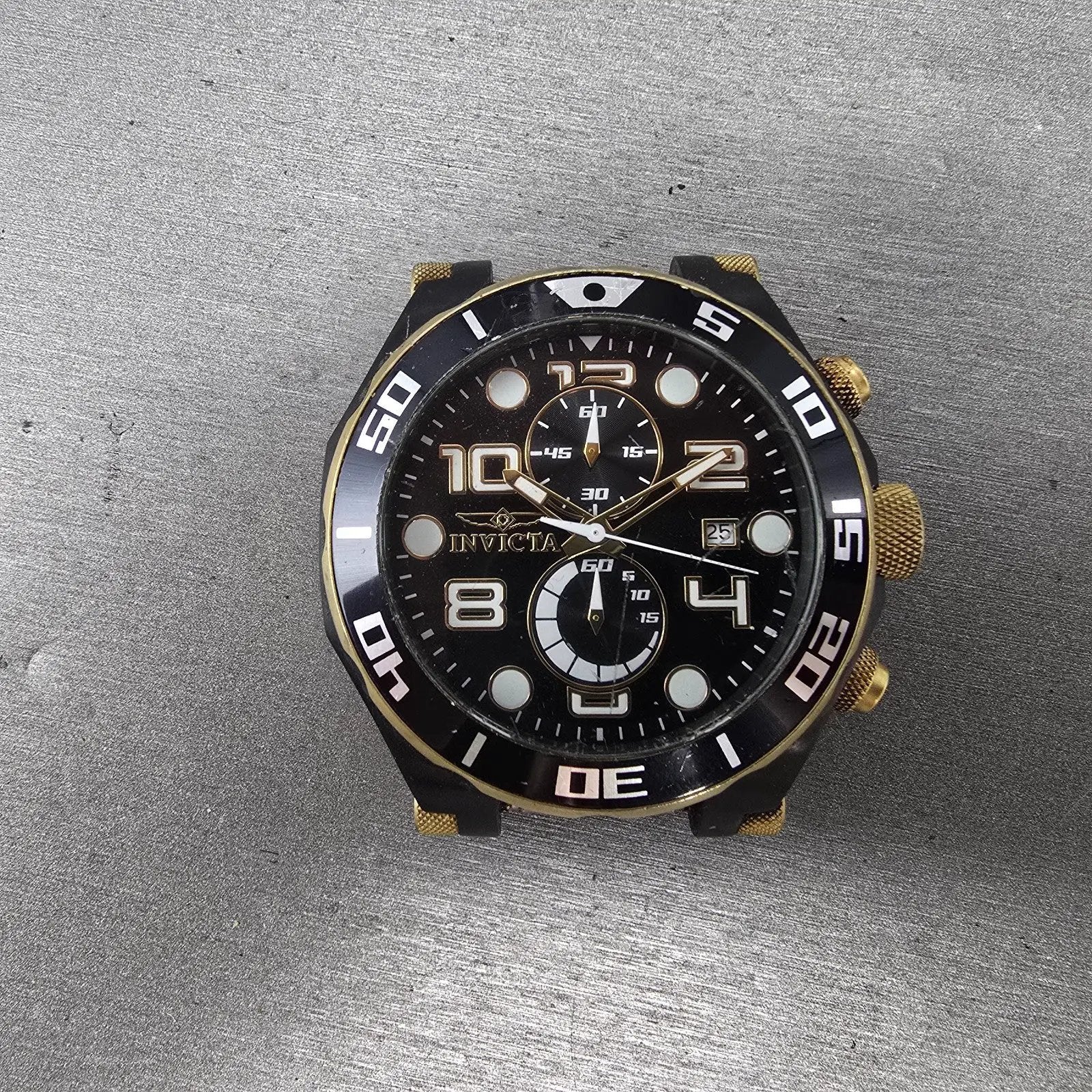 Invicta Pro Diver Chronograph Watch Men 51mm Black Dial Black Tone Date New Batt0