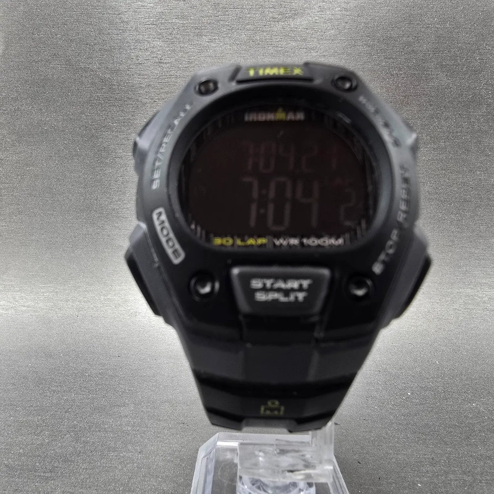 Timex Ironman Classic 30 Watch Men 41mm Black Alarm Chrono Round New battery B5