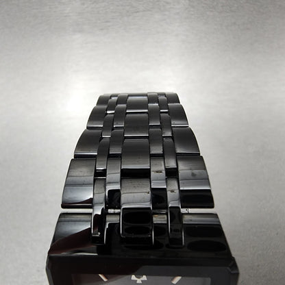 Bulova Quadra Watch Men 31mm Black Dial Black Tone Octagon 98D164 Bracelet B1234