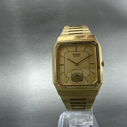 Seiko Tank Watch 30mm Champagne Dial Gold Tone Rectangle 2628-5109 New Battery5