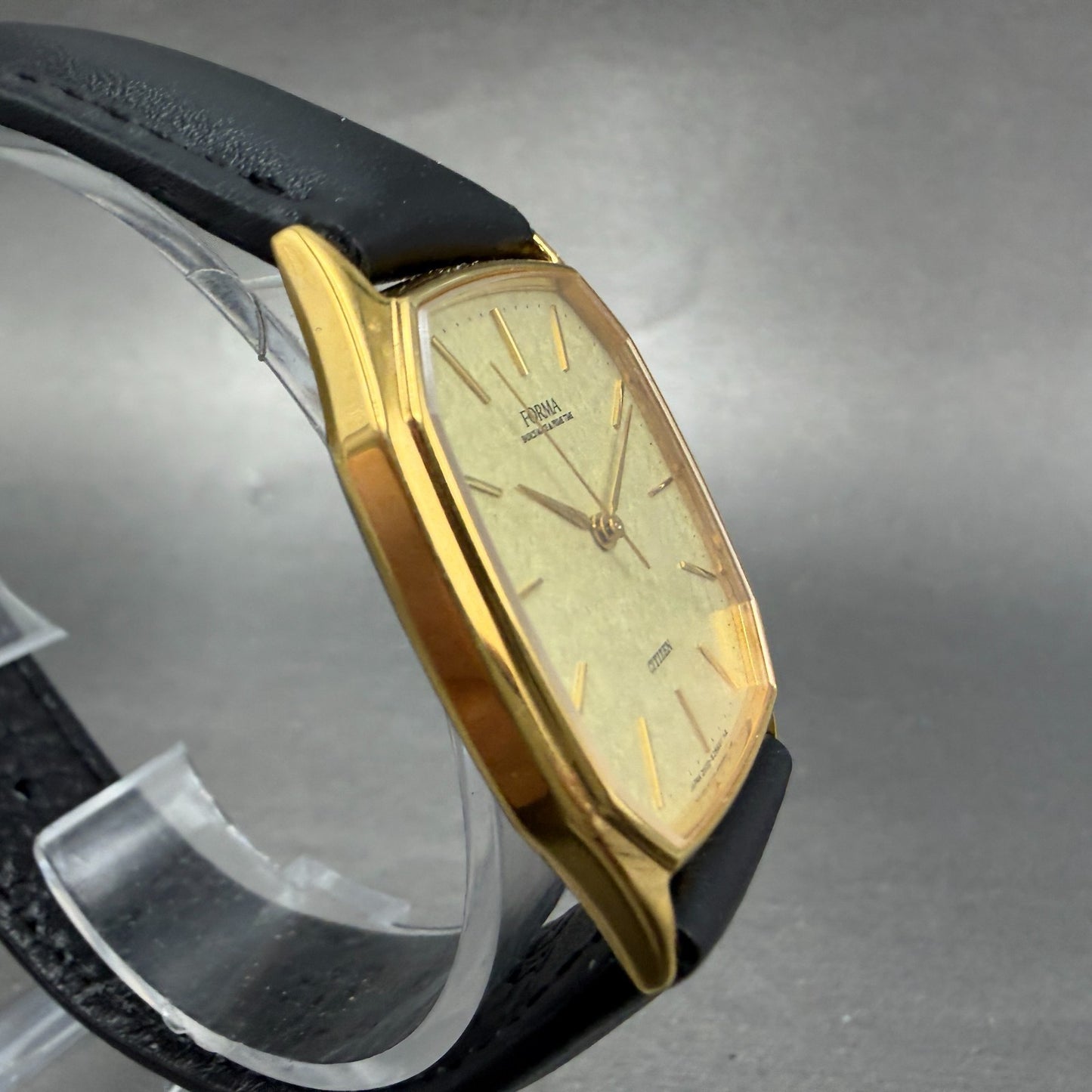 Citizen Forma Tank Watch Men 29mm Champagne Dial Gold Tone 2833-266196 New Batt3
