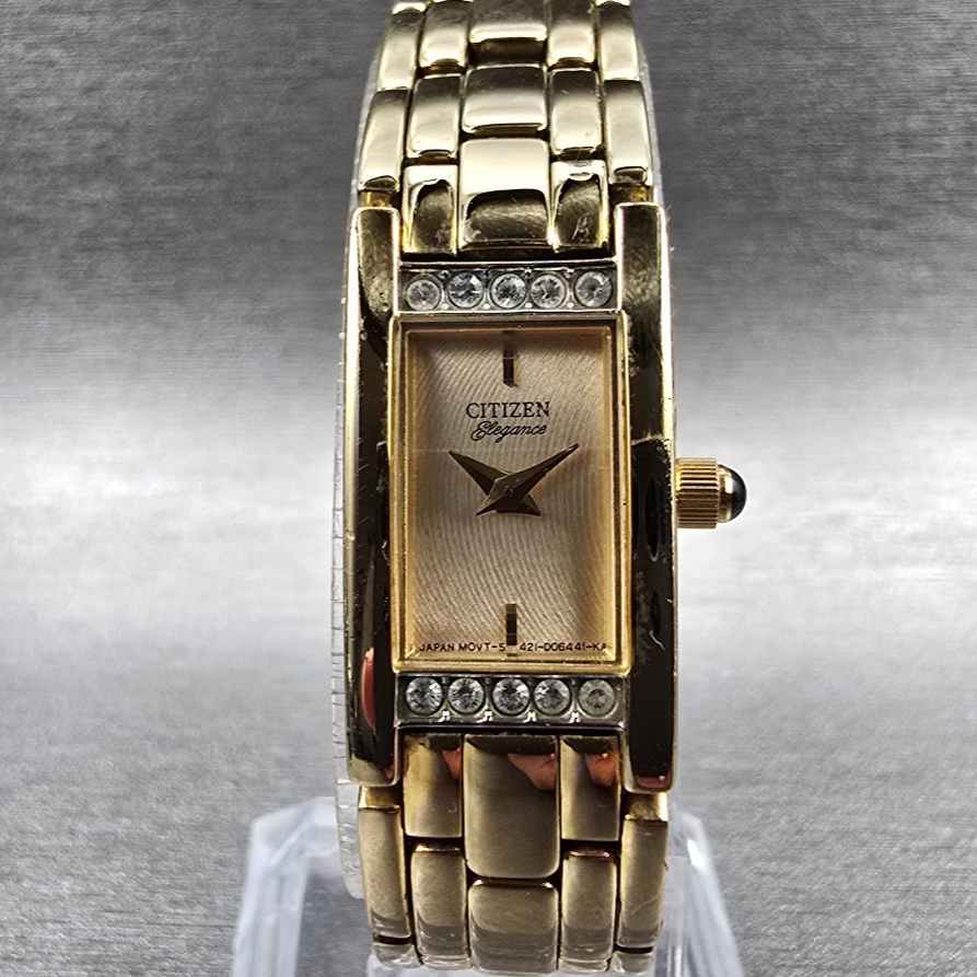 Citizen Elegance Watch Women 13mm Gold Dial Gold Tone 5421-S91603 New Battery 670