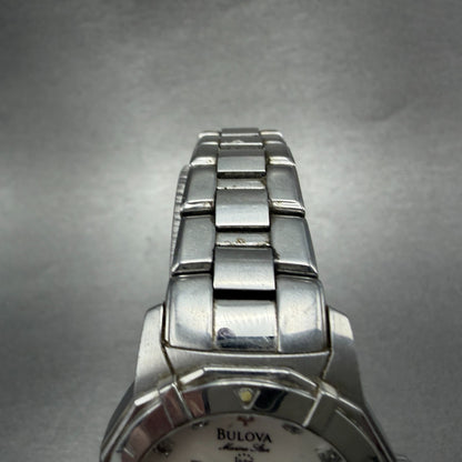 Bulova Marine Star Watch Women 30mm MOP Dial Steel Small Seconds 96P001 NewBatt4