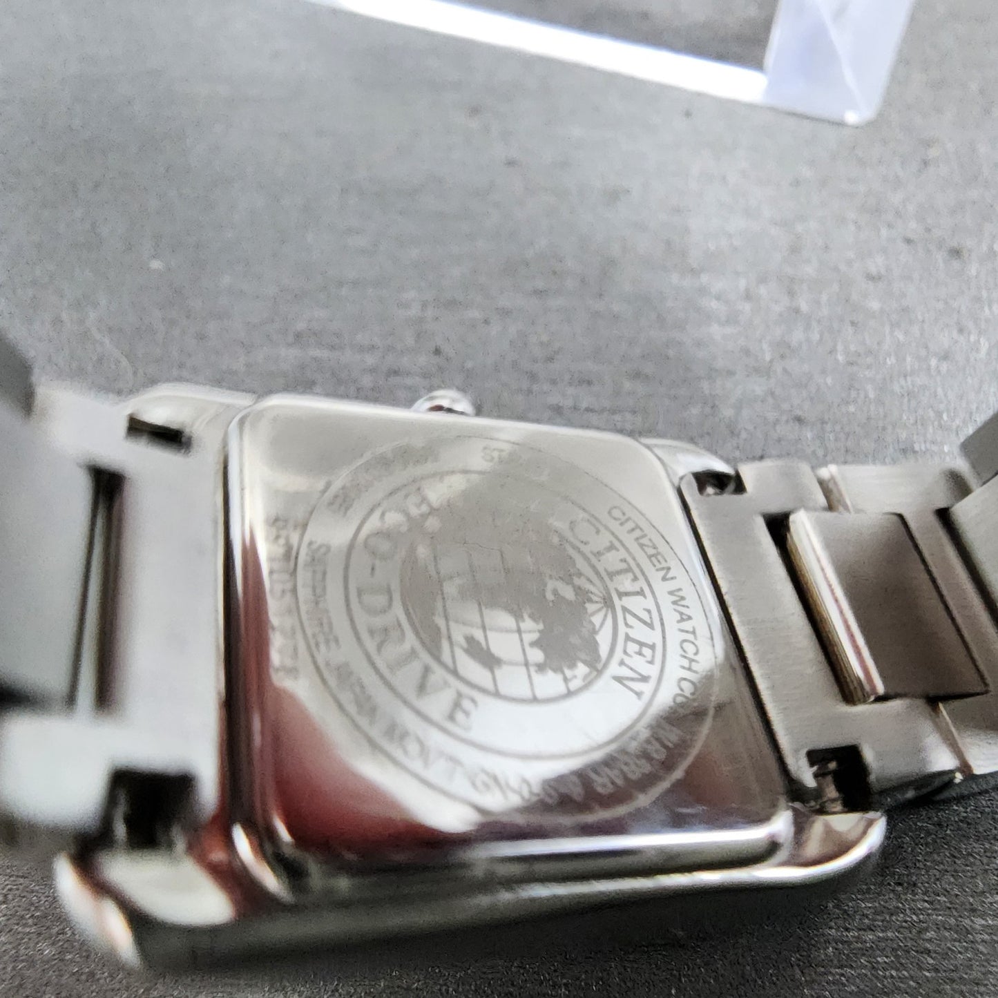 Citizen EcoDrive Tank Watch Women 22mm MOP Dial Silver Tone Rectangle Runs9