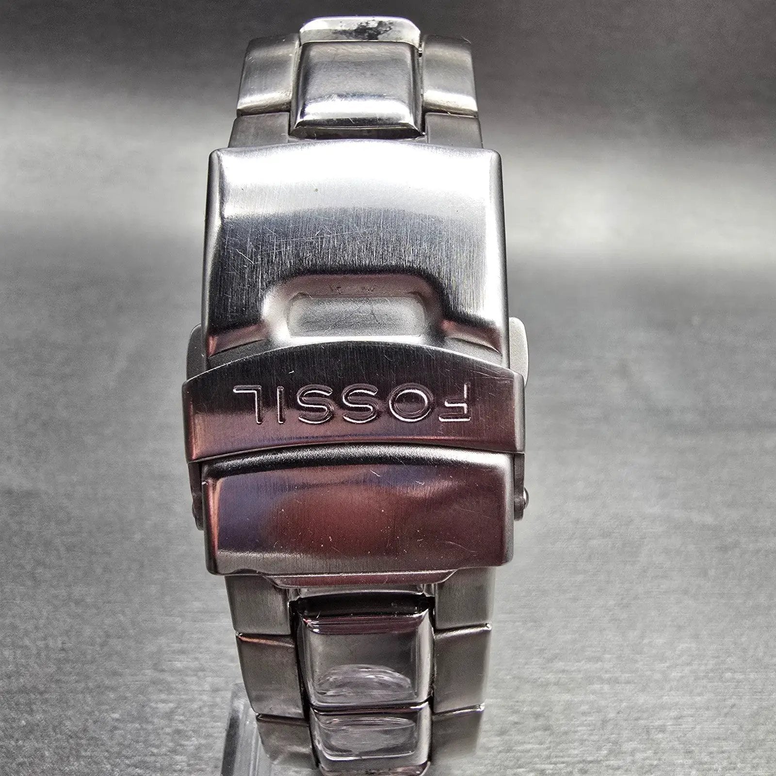 Fossil Speedway Watch Men 41mm Blue Dial Silver Tone Chrono Date Ch-2332 New Bat7