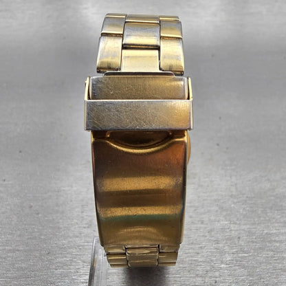 Seiko SQ Watch Men 35mm Gold Dial Gold Tone Daydate Round 5Y23-8029 New Battery7