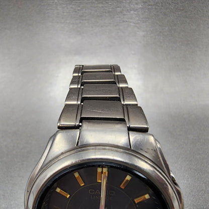 Casio Lineage Watch Men 40mm Gray Dial Tiatainum Tone Date Solar LIW-110t Runs