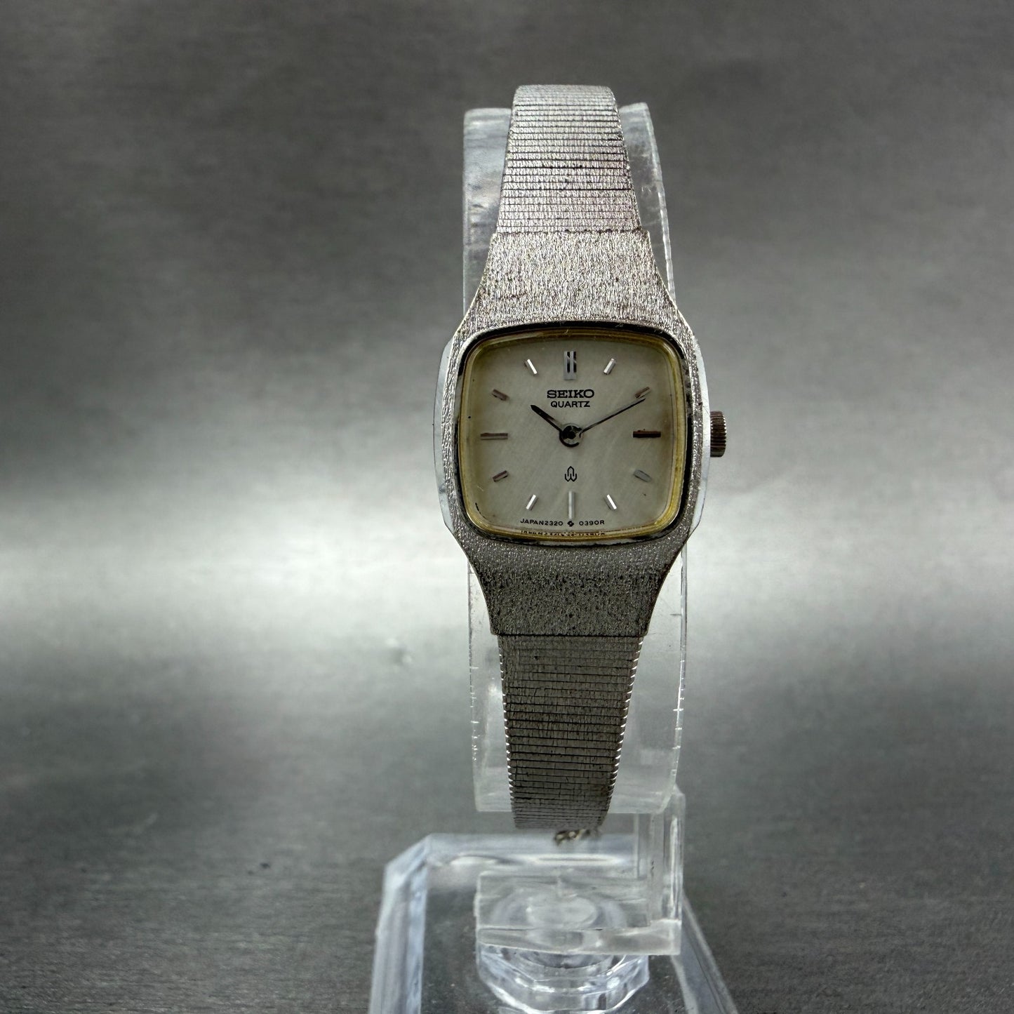 Seiko Watch Women 18mm Silver Dial Silver Tone Square 2320-5260 New Battery5