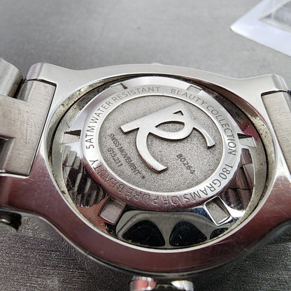 Renato Beauty Chronograph Watch Women 36mm Brown Dial Steel Diamond New Battery10