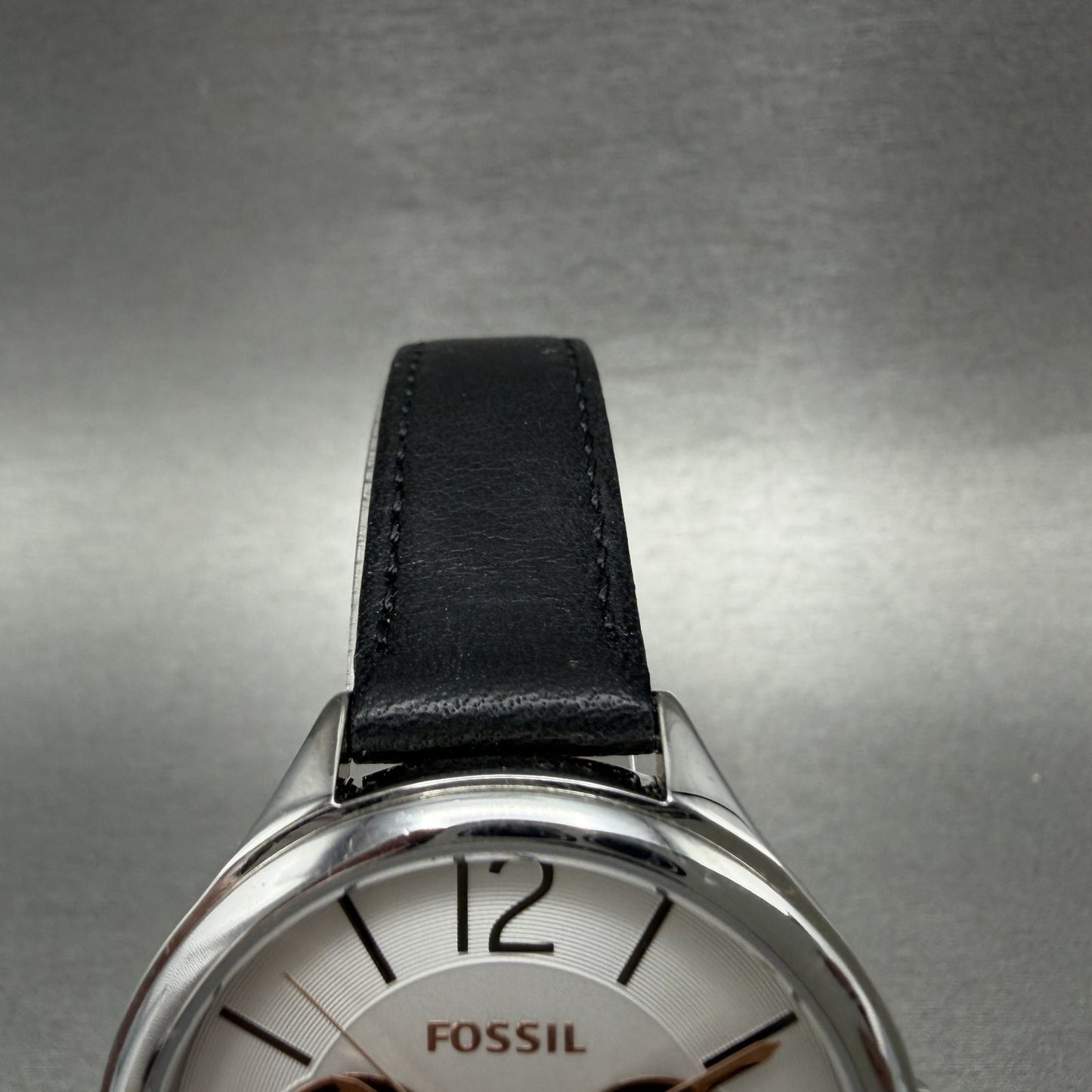 Fossil Watch Women 36mm White Dial Silver Tone Daydate Round BQ3248 New Battery4