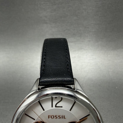 Fossil Watch Women 36mm White Dial Silver Tone Daydate Round BQ3248 New Battery4