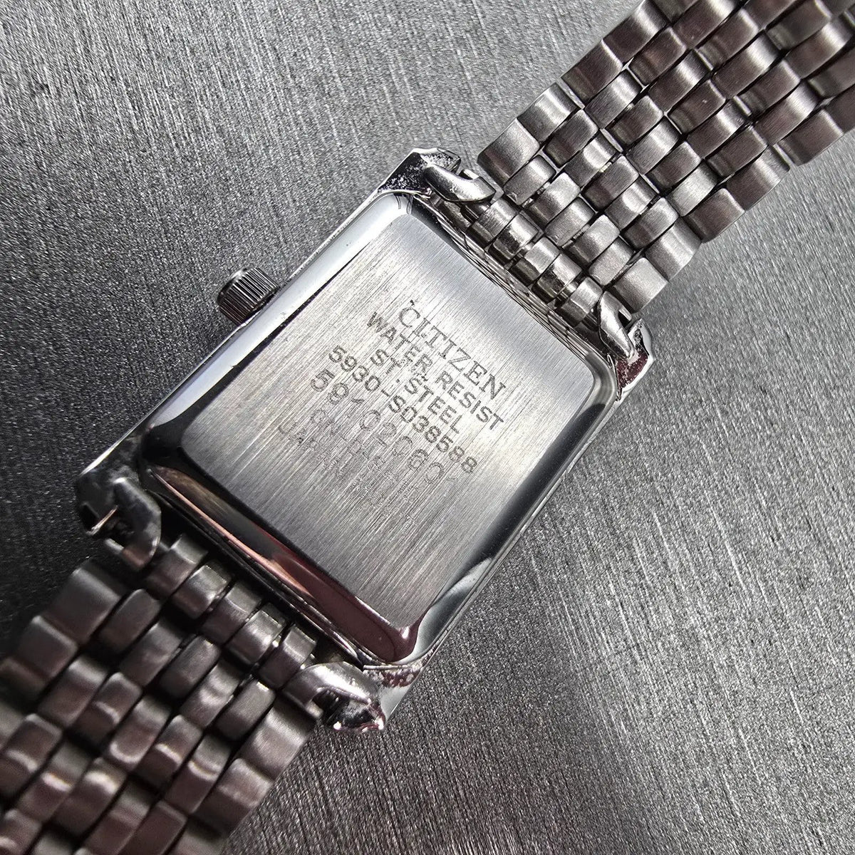 Citizen Tank Watch Women 18mm Black Dial Silver Rectangle 5930-S038588 New Batt510