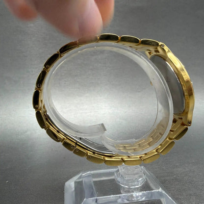 Wittnauer Watch Men 35mm Gold Dial Gold Tone Date Round JV8223 9514 PARTS9