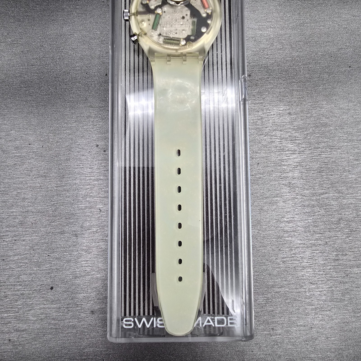 Swatch Chrono Wild Card Watch Men 37mm Blue Dial Clear Case SCK100 New Batt NOS10