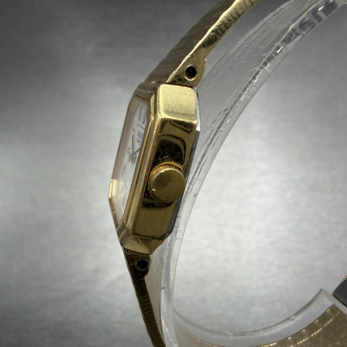 Seiko Watch Women 19mm White Dial gold Tone Octagon VTG 2320-6590 New Battery2