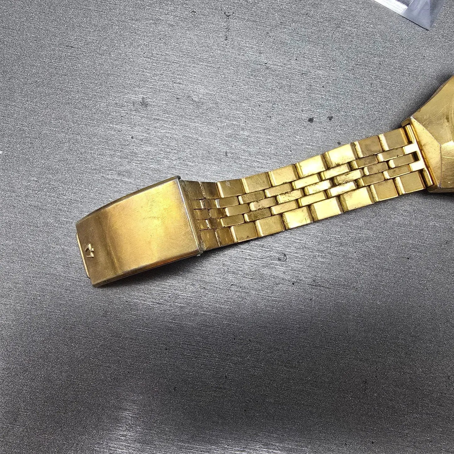 Bulova Automatic Watch Men 35mm Silver Dial Gold Tone Daydate Round N7 PARTS VTG8