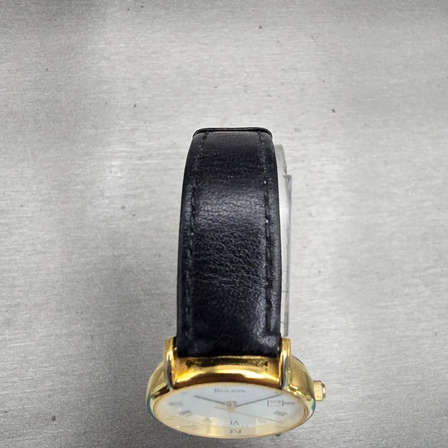 Bulova Watch Women 26mm White Dial Gold Tone Date Round New Battery 97M13 VTG4