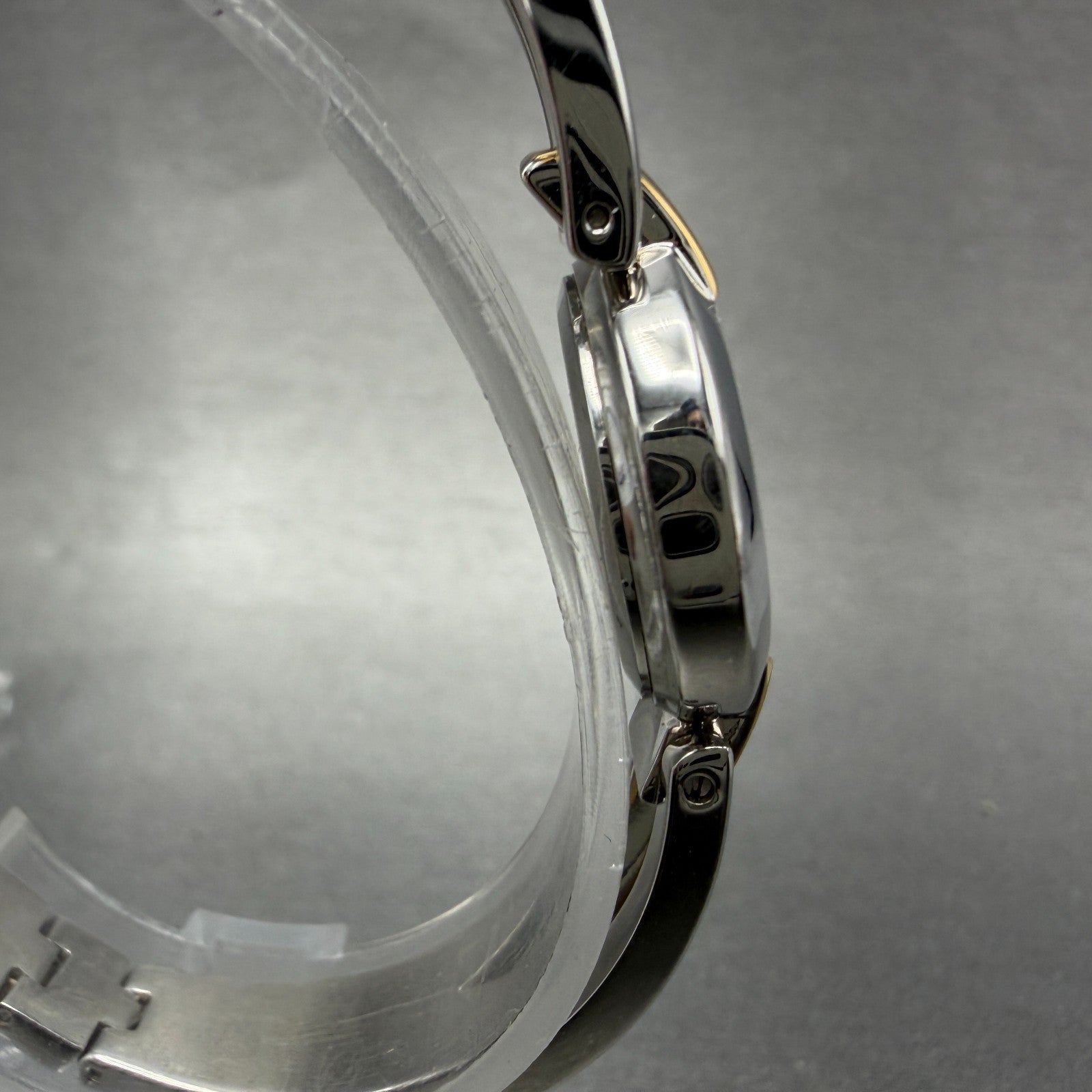 Bulova Watch Women 22mm MOP Dial Two Tone Round 98T80 Bangle New Battery ABCD1233
