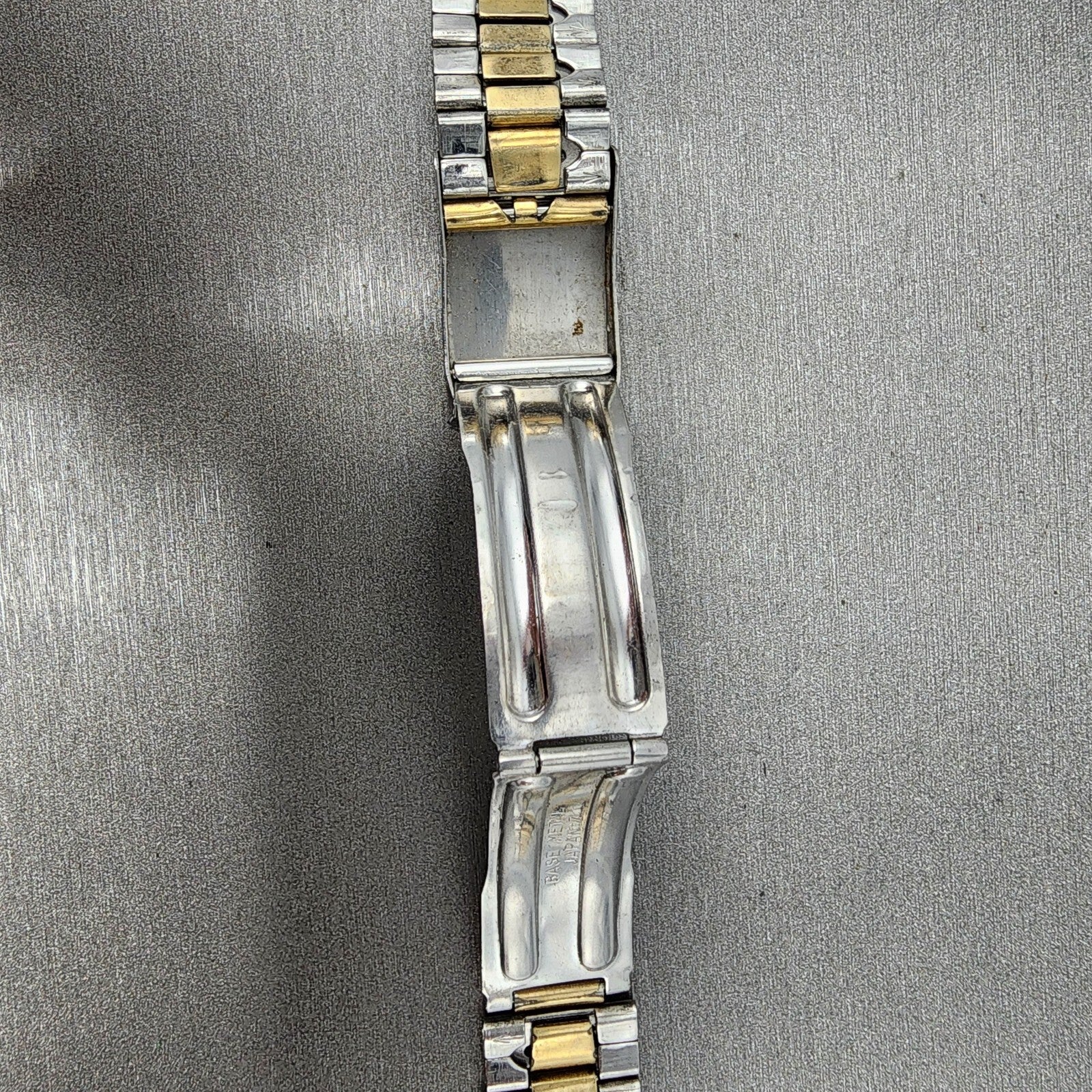 VTG Seiko Watch Bracelet 19mm Two Tone Gold&Silver Tri Folding Claps9