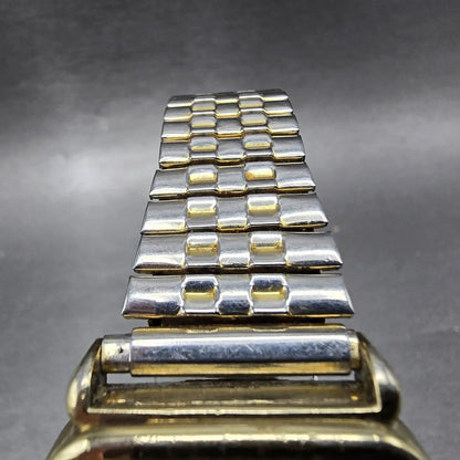 Timex Tank Watch Men 30mm White Dial Gold Rectangle Daydate Indiglo New Battery4
