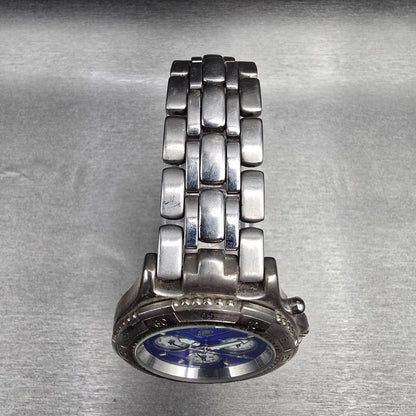 Fossil Blue Dive Watch Men 39mm Blue Dial Silver Tone Daydate BQ-9031 New Batt4